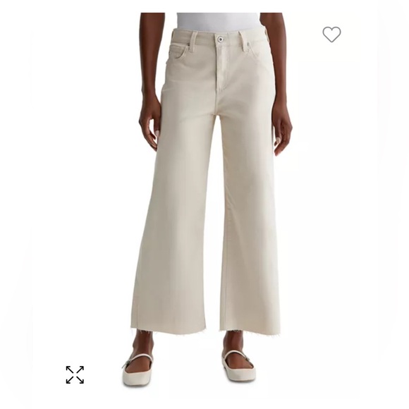 Saige Mid Rise Cropped Wide Leg Jeans in Opal Stone. Size 24 - Picture 5 of 5